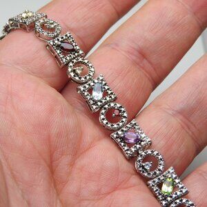 *925 Sterling Silver Multi Gemstone Bracelet